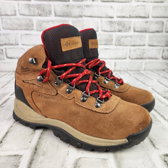 Columbia Newton Ridge Plus Women Sz 7.5 Waterproof Hiking Suede Boot Brown Trail - Picture 1 of 11